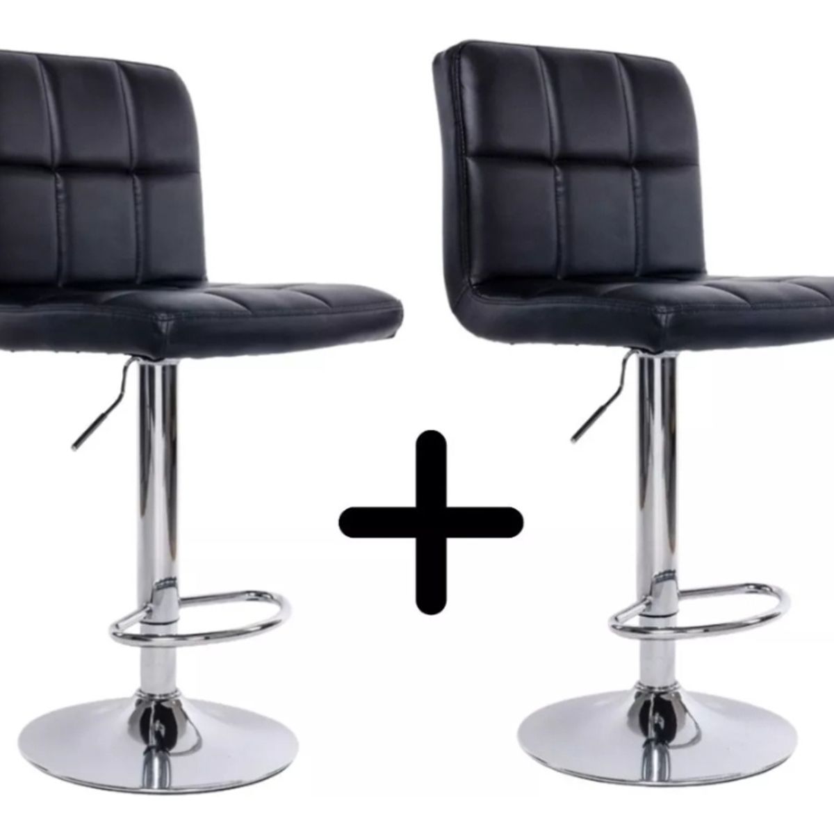 ANYHOGAR - Silla Piso Bar Altura Regulable Taburete Con Respaldo 2pcs