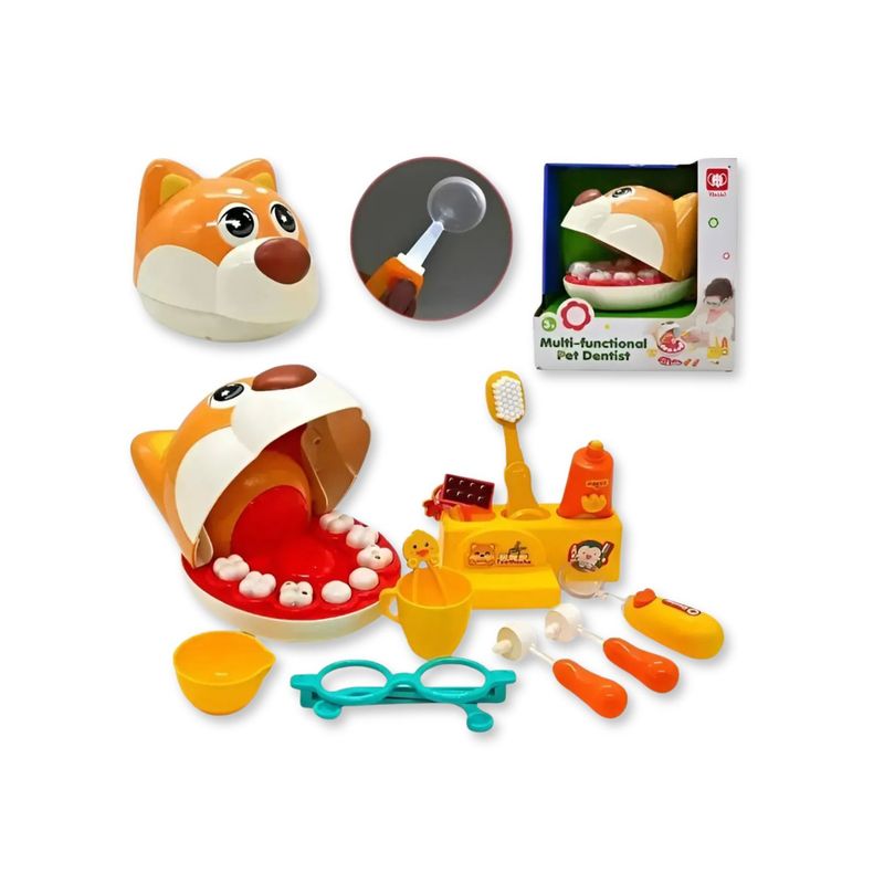 GENERICO - Set Didáctico Perro Dentista con Luces para Niños
