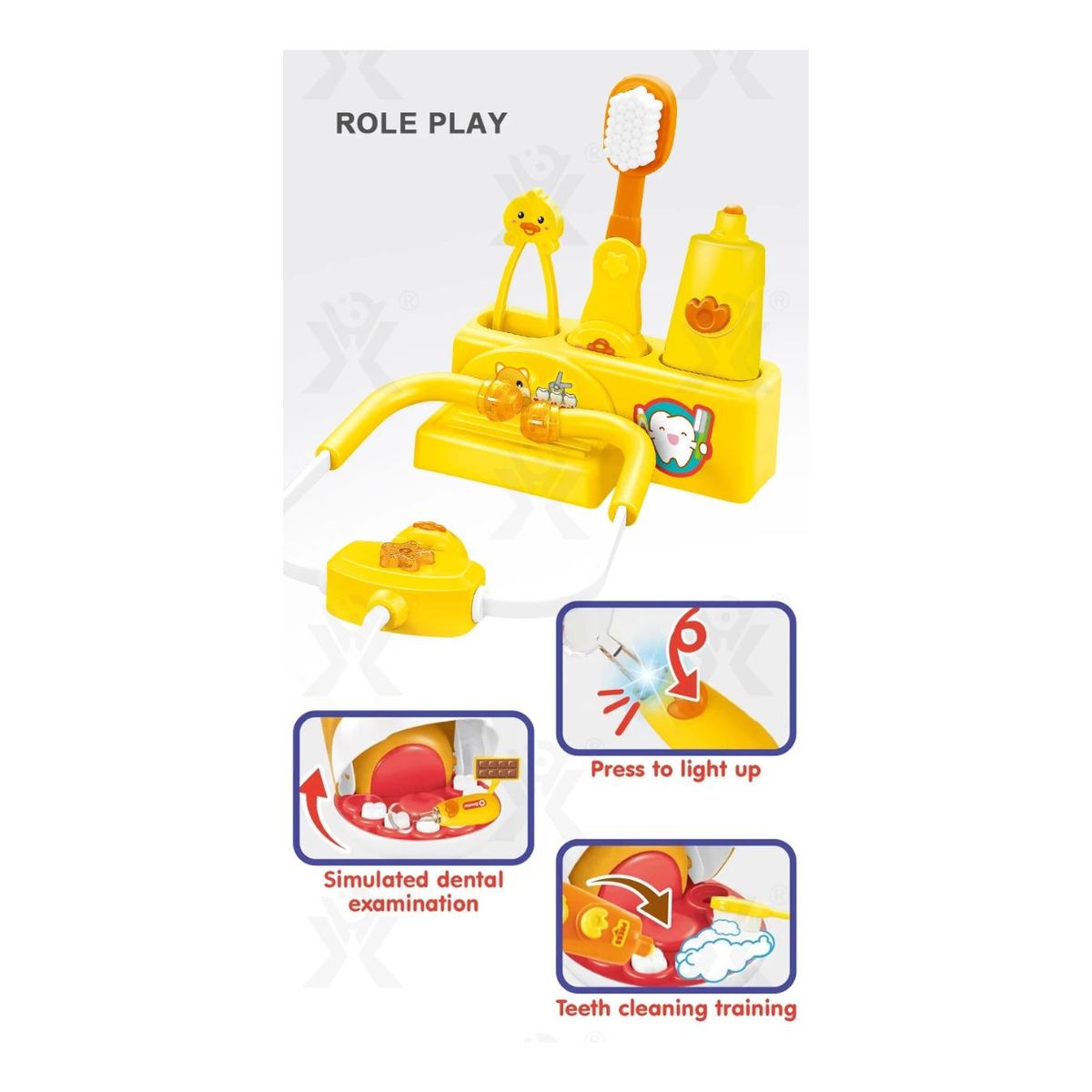 GENERICO - Set Didáctico Perro Dentista con Luces para Niños