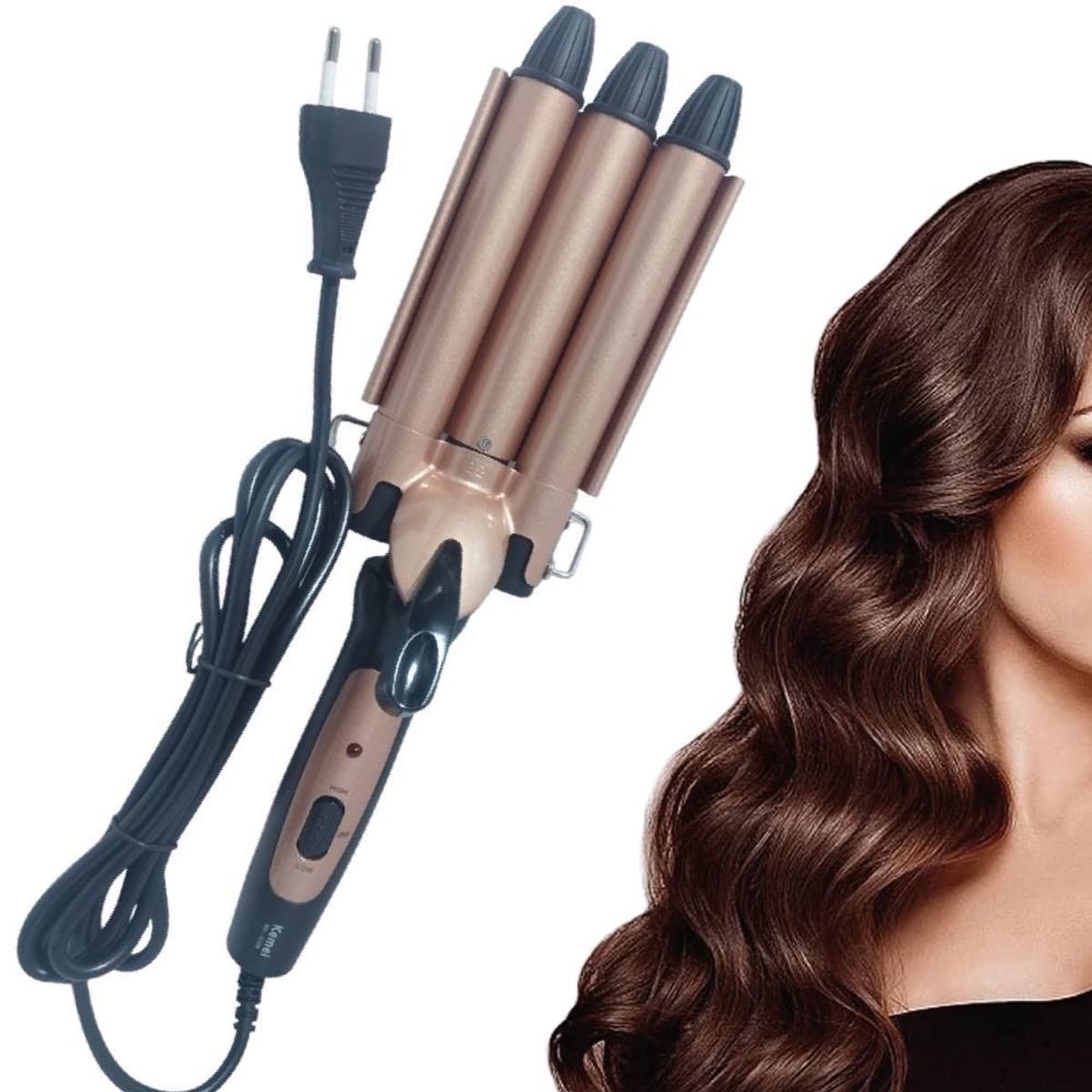 KEMEI - Rizador Ondulador de Sirena KEMEI Waflera original