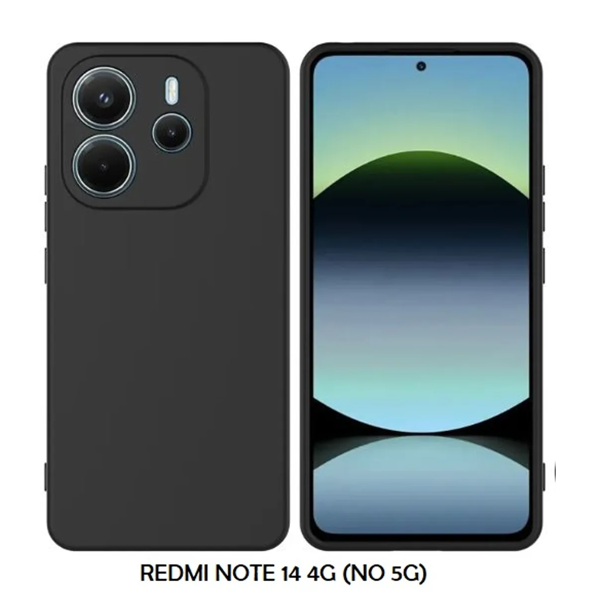GENERICO - Case Protector para Xiaomi Redmi Note 14 4G Silicona Negro