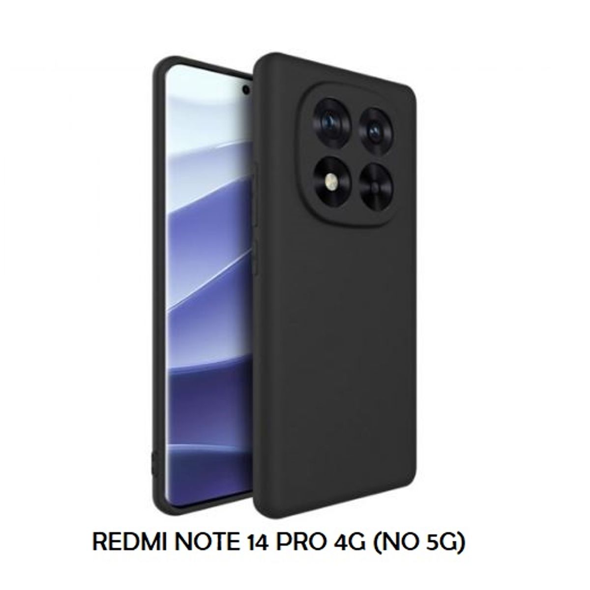 GENERICO - Case Protector para Xiaomi Redmi Note 14 PRO 4G Silicona Negro