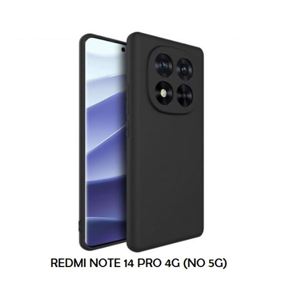 GENERICO - Case Protector para Xiaomi Redmi Note 14 PRO 4G Silicona Negro