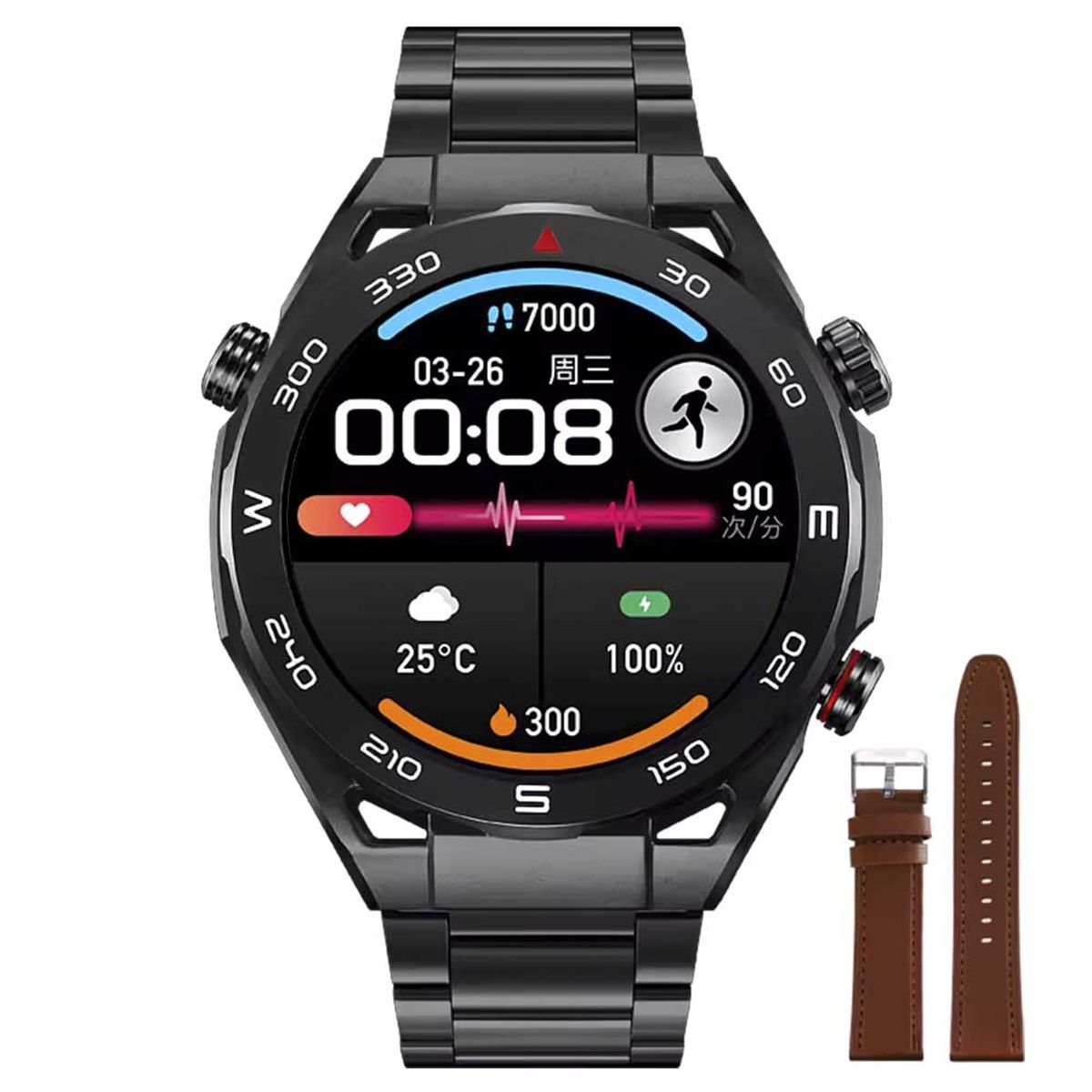SKMEI - Reloj SmartWatch Skmei S236 Hombre Elegante IP67 Android iOS - Negro
