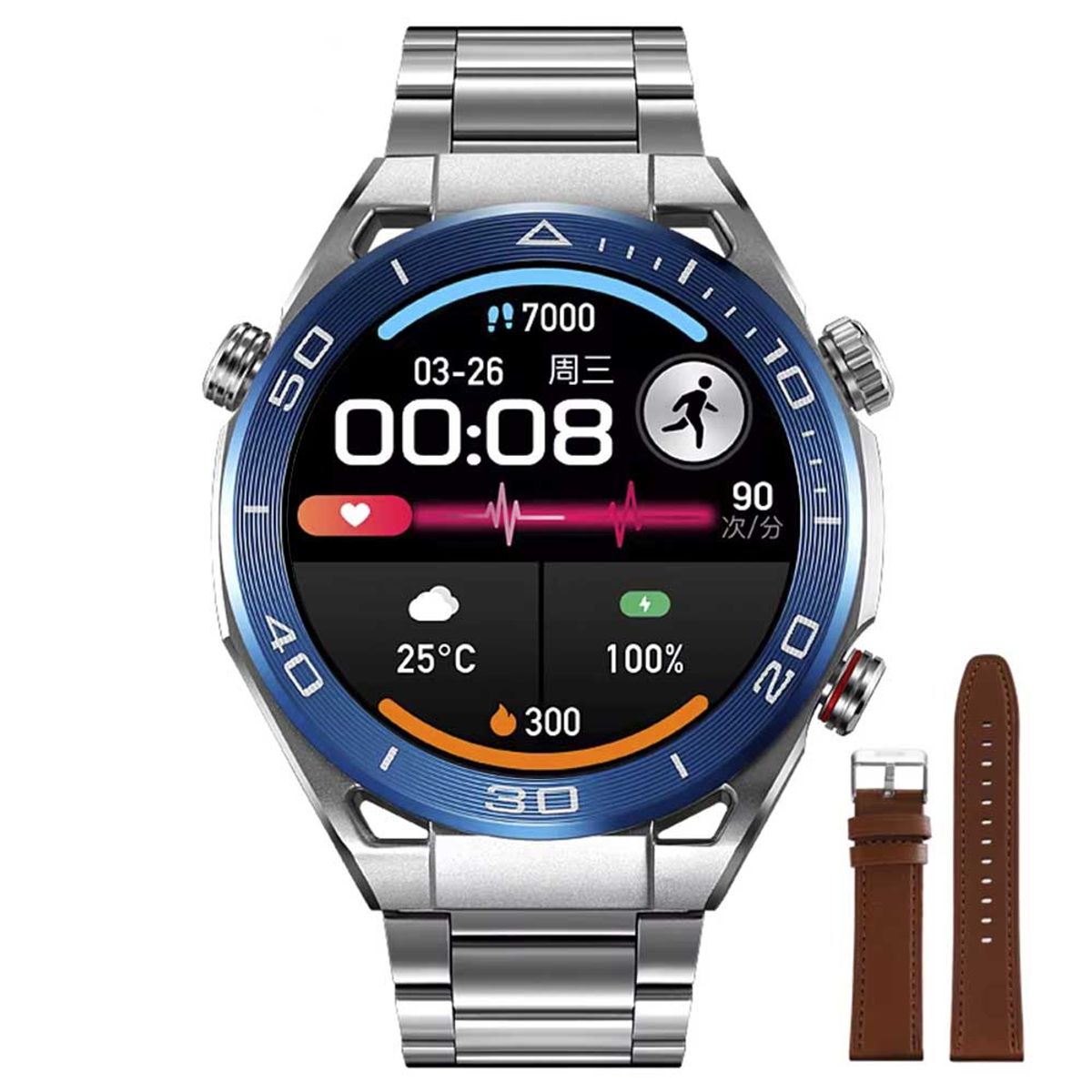 SKMEI - Reloj SmartWatch Skmei S236 Hombre Elegante IP67 Android iOS - Plata