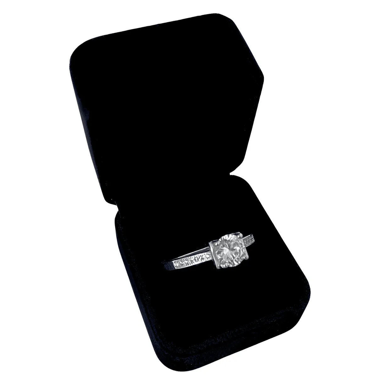 GENERICO - Anillo Promesa Circonita Blanca Regalo Novia Plata 925