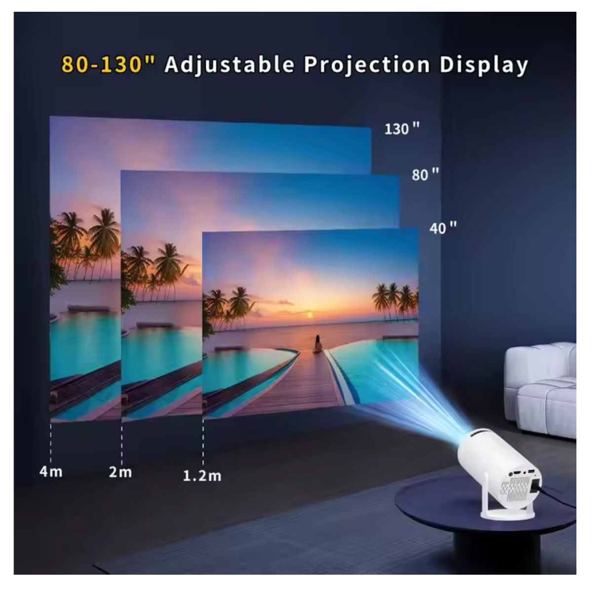 GENERICO - Proyector HY300 PRO  4K Full Hd Bluetooth 5.0 Android 11