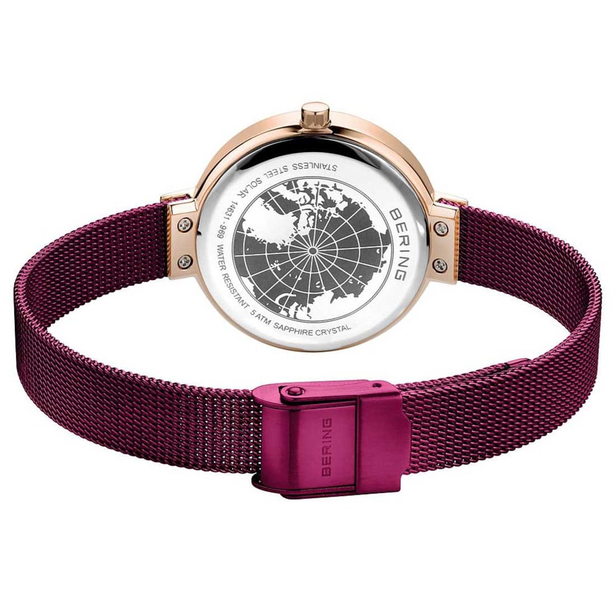 GENERICO - Reloj Bering Mujer Analógico SOLAR Elegante Púrpura - 14631-969