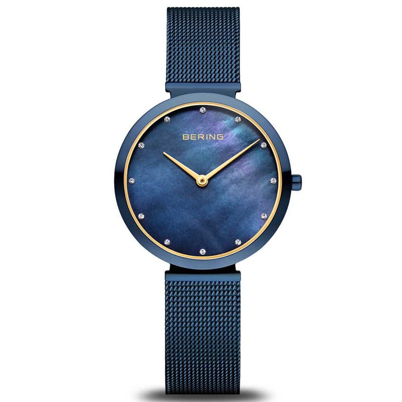 GENERICO - Reloj Bering Mujer Analógico Gold Accent Elegante Azul - 18132-399