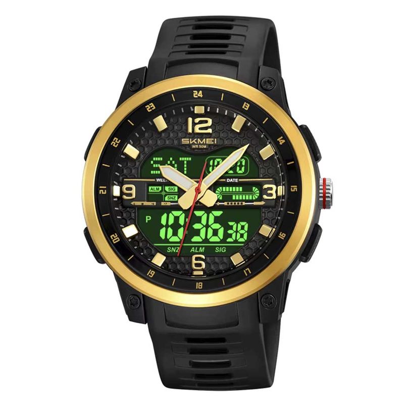 SKMEI - Reloj Skmei Hombre Analógico Digital Casual Triple Hora Dorado - 2401