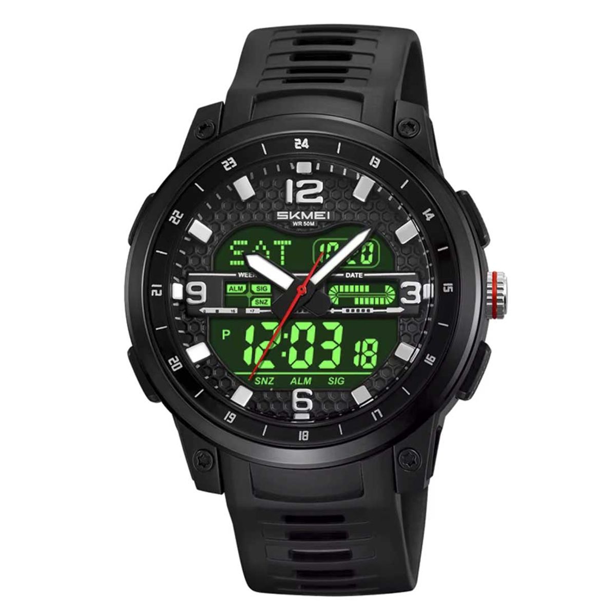 SKMEI - Reloj Skmei Hombre Analógico Digital Casual Triple Hora Negro - 2401