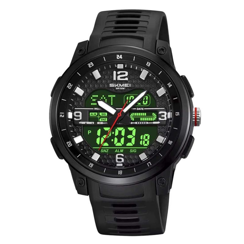 SKMEI - Reloj Skmei Hombre Analógico Digital Casual Triple Hora Negro - 2401