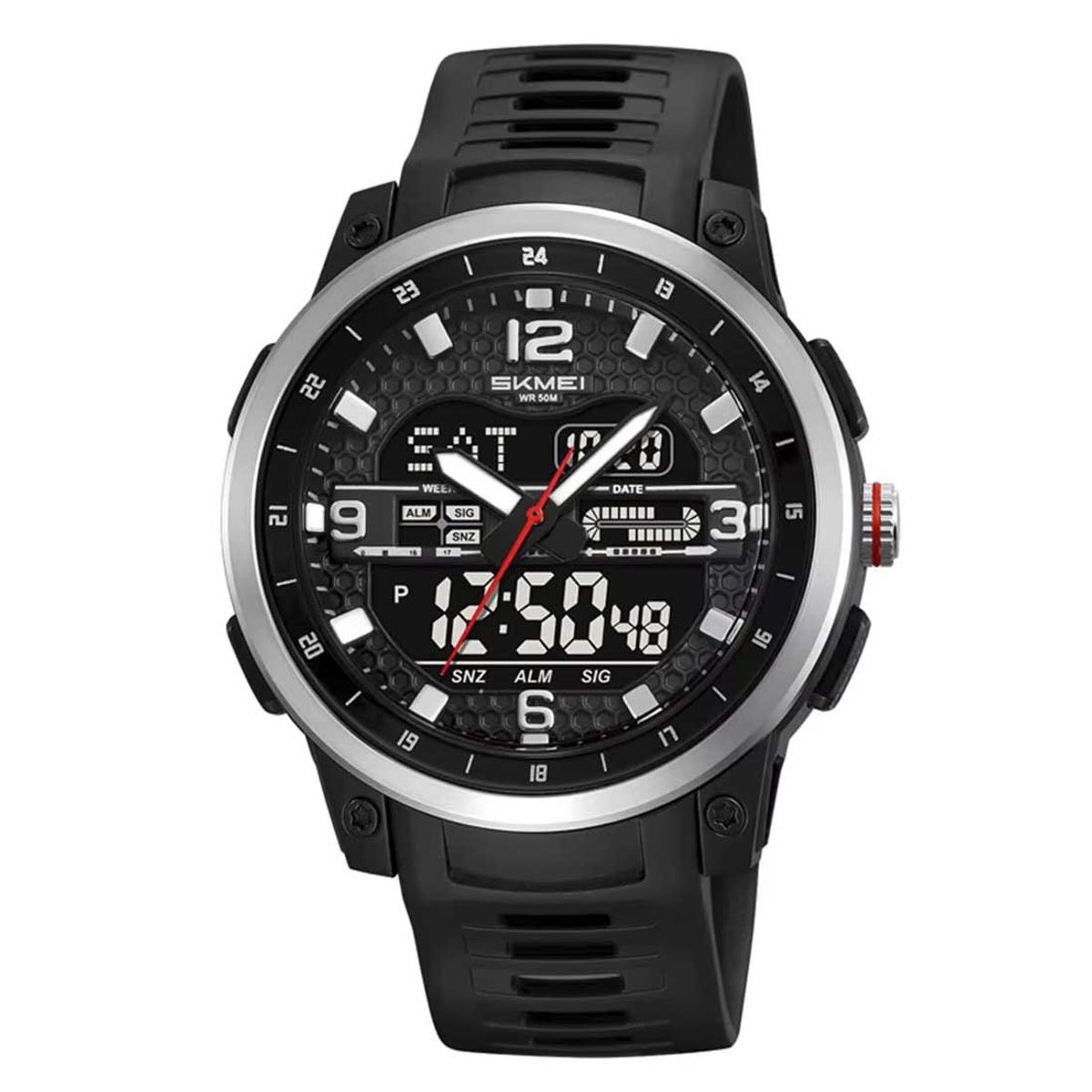 SKMEI - Reloj Skmei Hombre Analógico Digital Casual Triple Hora Plata - 2401