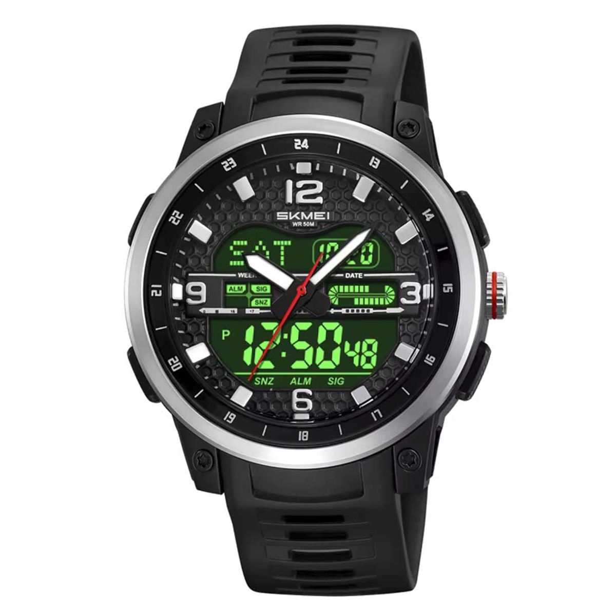 SKMEI - Reloj Skmei Hombre Analógico Digital Casual Triple Hora Plata - 2401