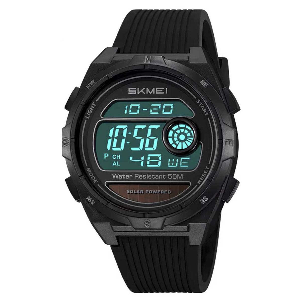 SKMEI - Reloj Skmei Hombre Digital Solar Dual Cronómetro Led Negro - 2436