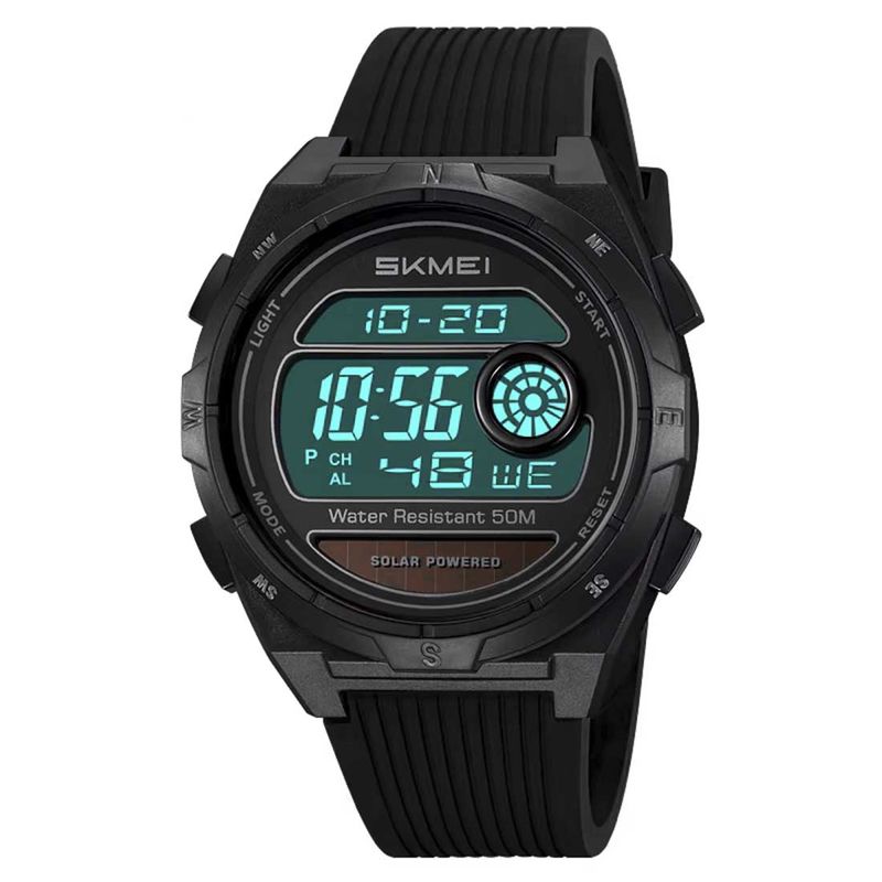 SKMEI - Reloj Skmei Hombre Digital Solar Dual Cronómetro Led Negro - 2436