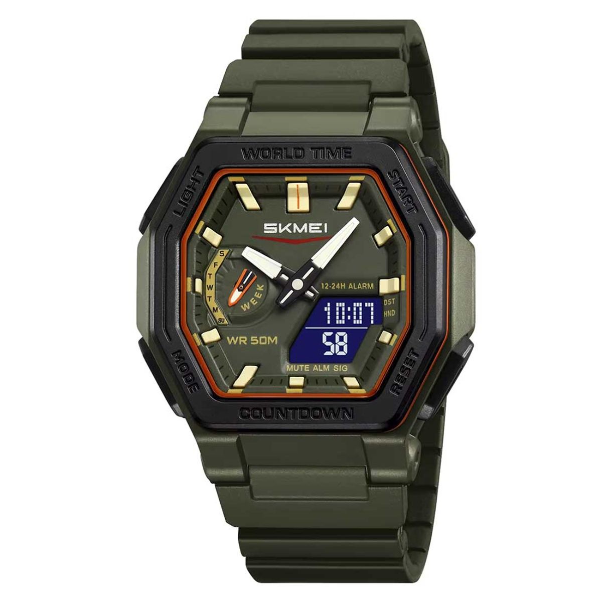 SKMEI - Reloj Skmei Hombre Analógico Digital Sincronizable Verde - 2438