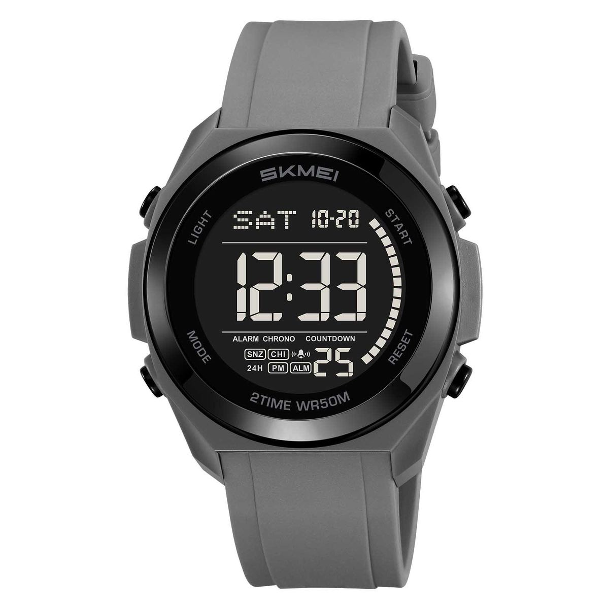 SKMEI - Reloj Skmei Hombre Digital Retroiluminado Multifunción Gris - 2455