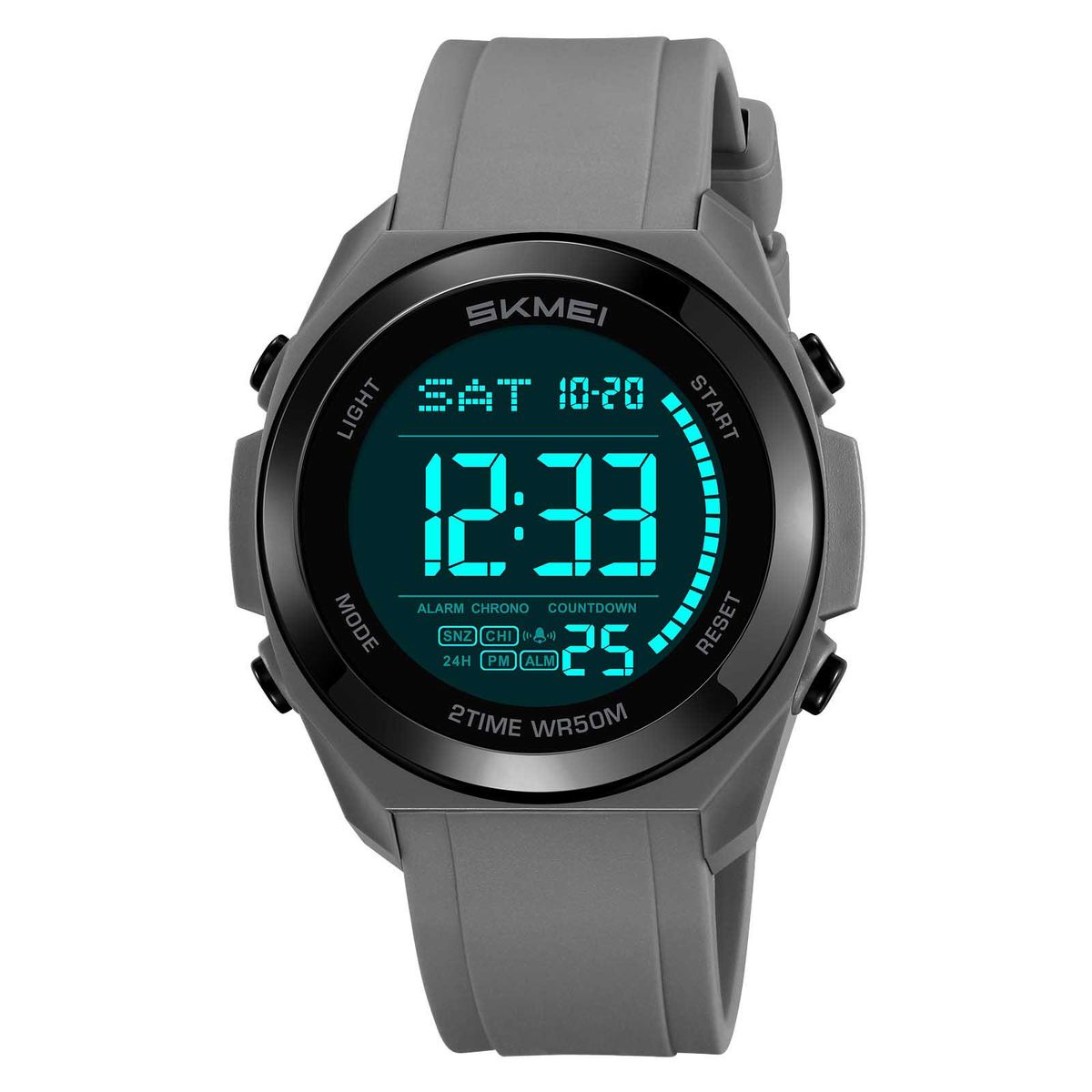 SKMEI - Reloj Skmei Hombre Digital Retroiluminado Multifunción Gris - 2455