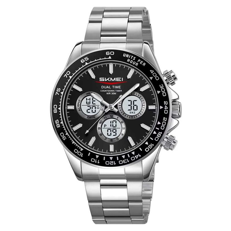 SKMEI - Reloj Skmei Hombre Analógico Digital Dual Retroiluminado Plata - 2505