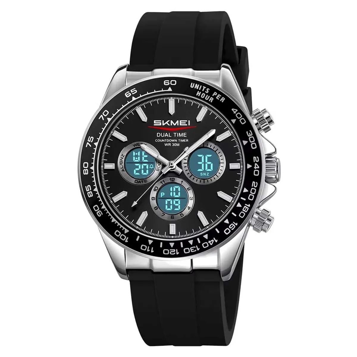 SKMEI - Reloj Skmei Hombre Analógico Digital Dual Retroiluminado Negro - 2505