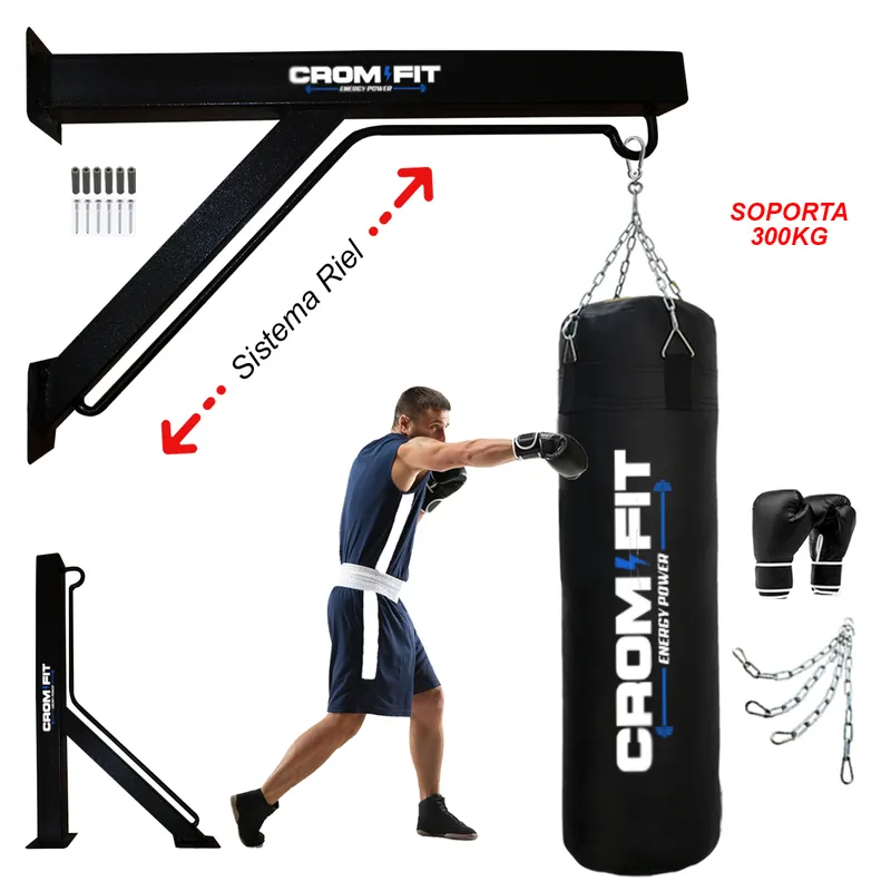 HOLGU - Soporte Rack con Sistema de Riel - Cuelga Saco de Box GYM