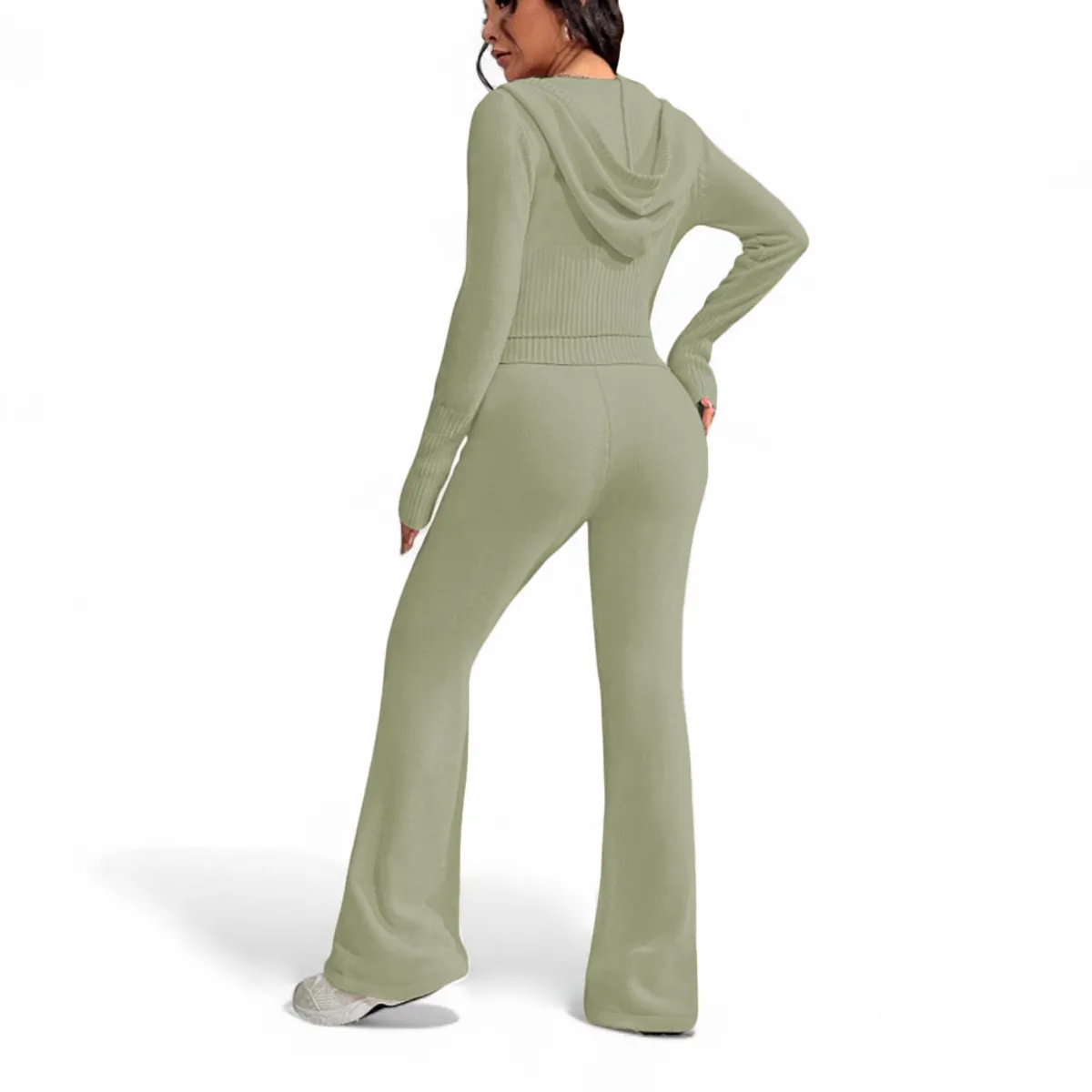 GENERICO - Conjunto Mujer Hilo Pantalon Campana 359G-60 Color Verde