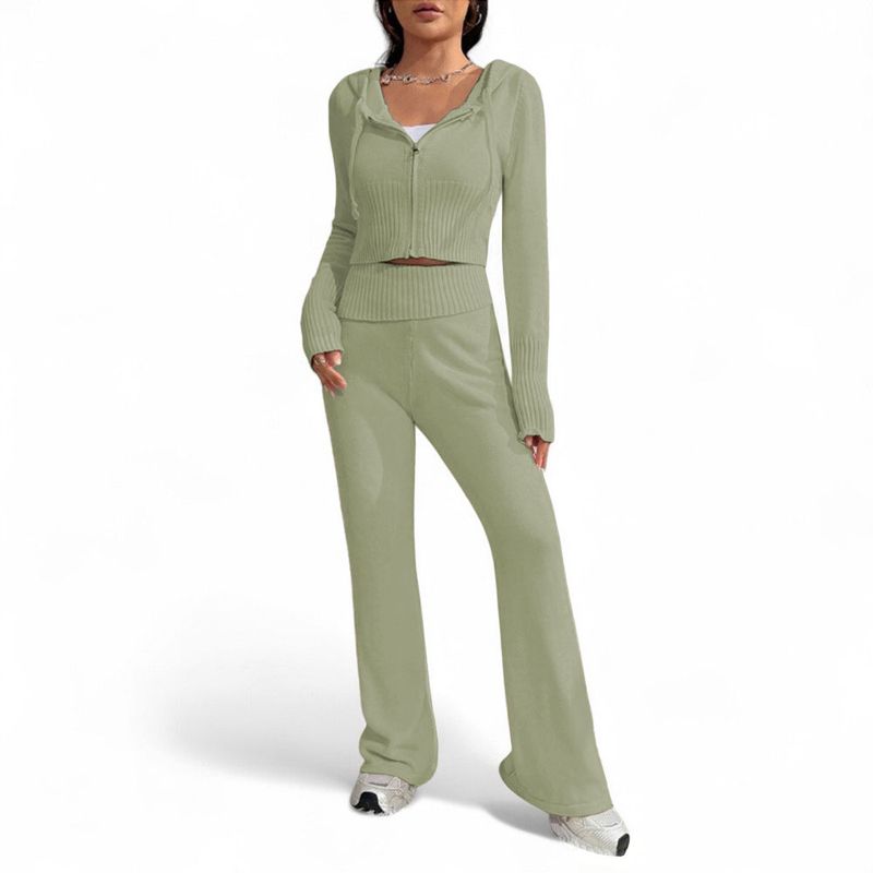 GENERICO - Conjunto Mujer Hilo Pantalon Campana 359G-60 Color Verde