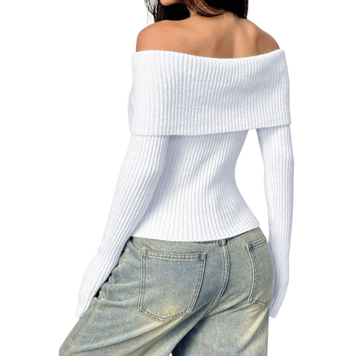 GENERICO - Sueter Mujer Hilo Mlarga Marinera 359G-23 Color Blanco