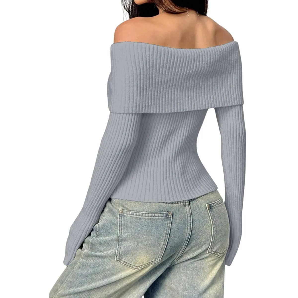 GENERICO - Sueter Mujer Hilo Mlarga Marinera 359G-23 Color Gris