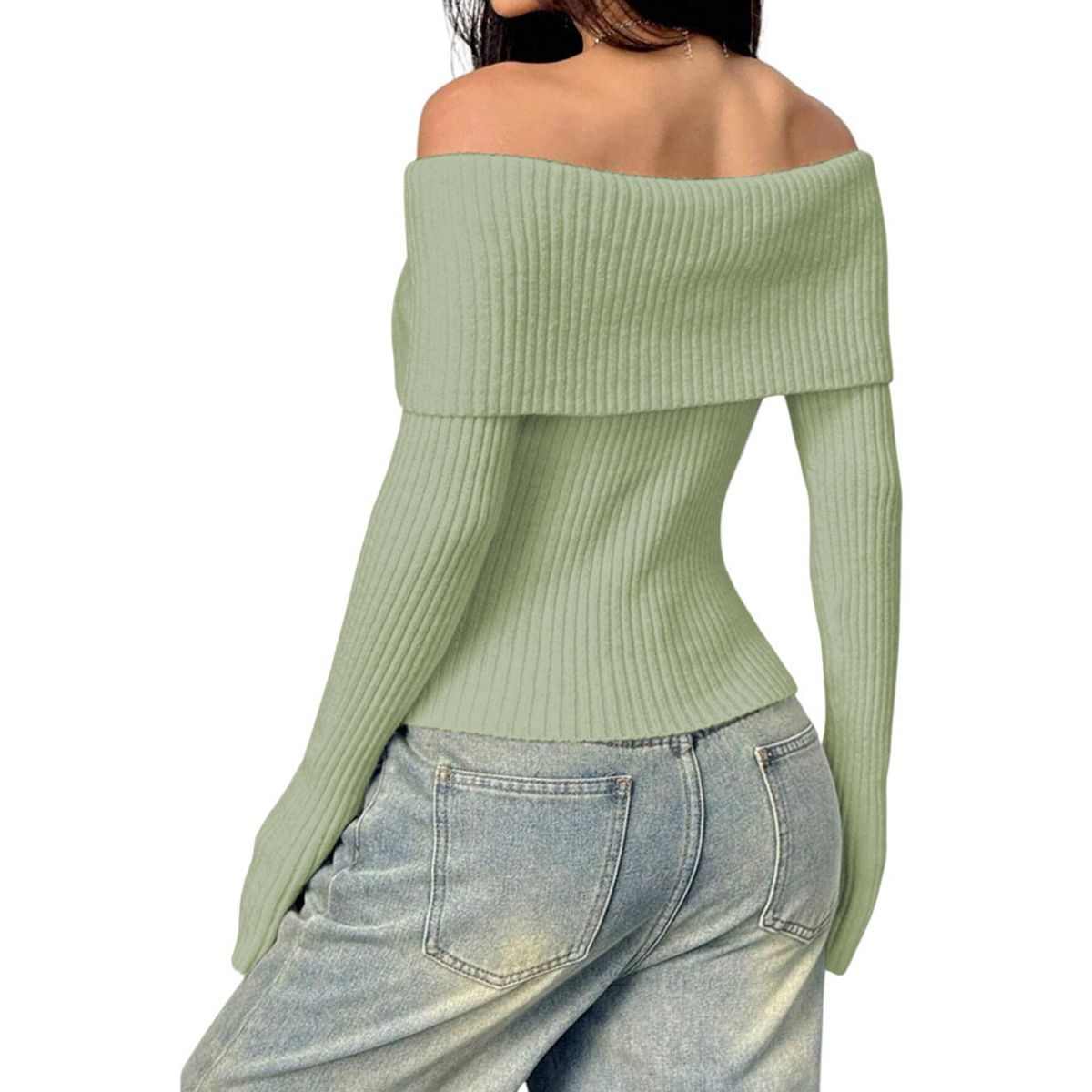 GENERICO - Sueter Mujer Hilo Mlarga Marinera 359G-23 Color Verde