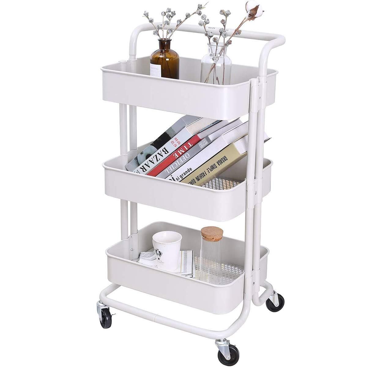 GENERICO - Carrito de utilidad rodante de 3 niveles