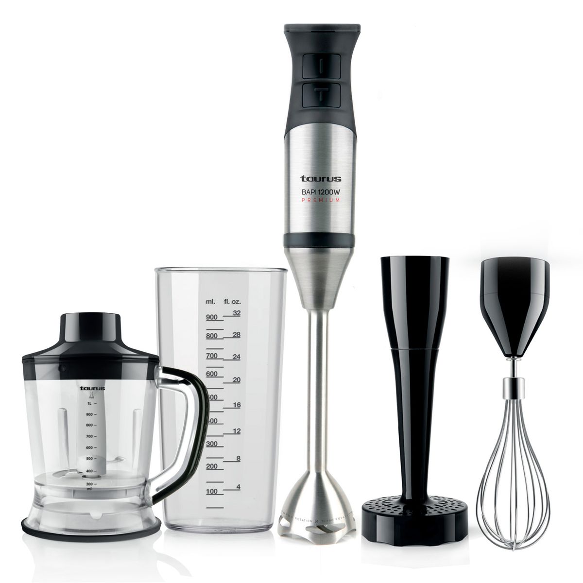 TAURUS - Batidora de Inmersion 1200w Black Taurus BAPI 1200 PREM COMPLETE