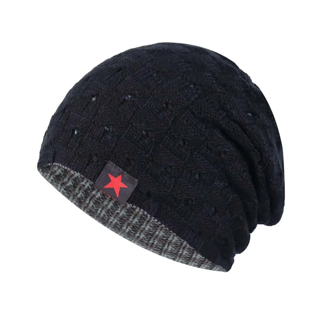 KAST PE - Beanie Reversible gorro unisex Doble Cara chullo Negro