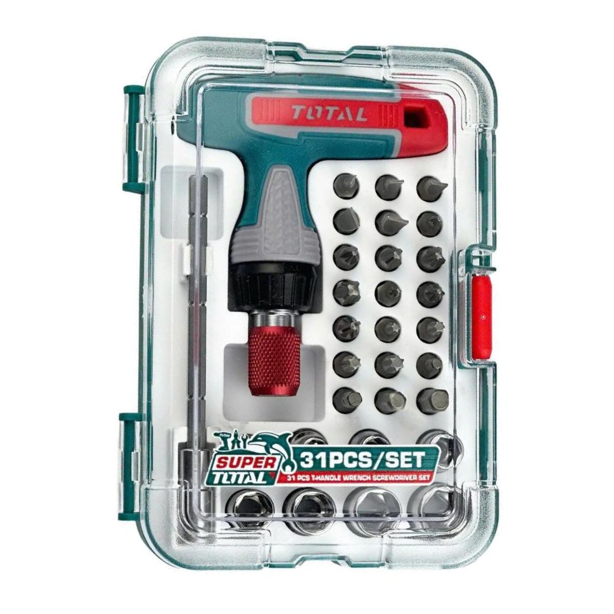TOTAL TOOLS - Punta destornillador jgo x 31pz + mango en T