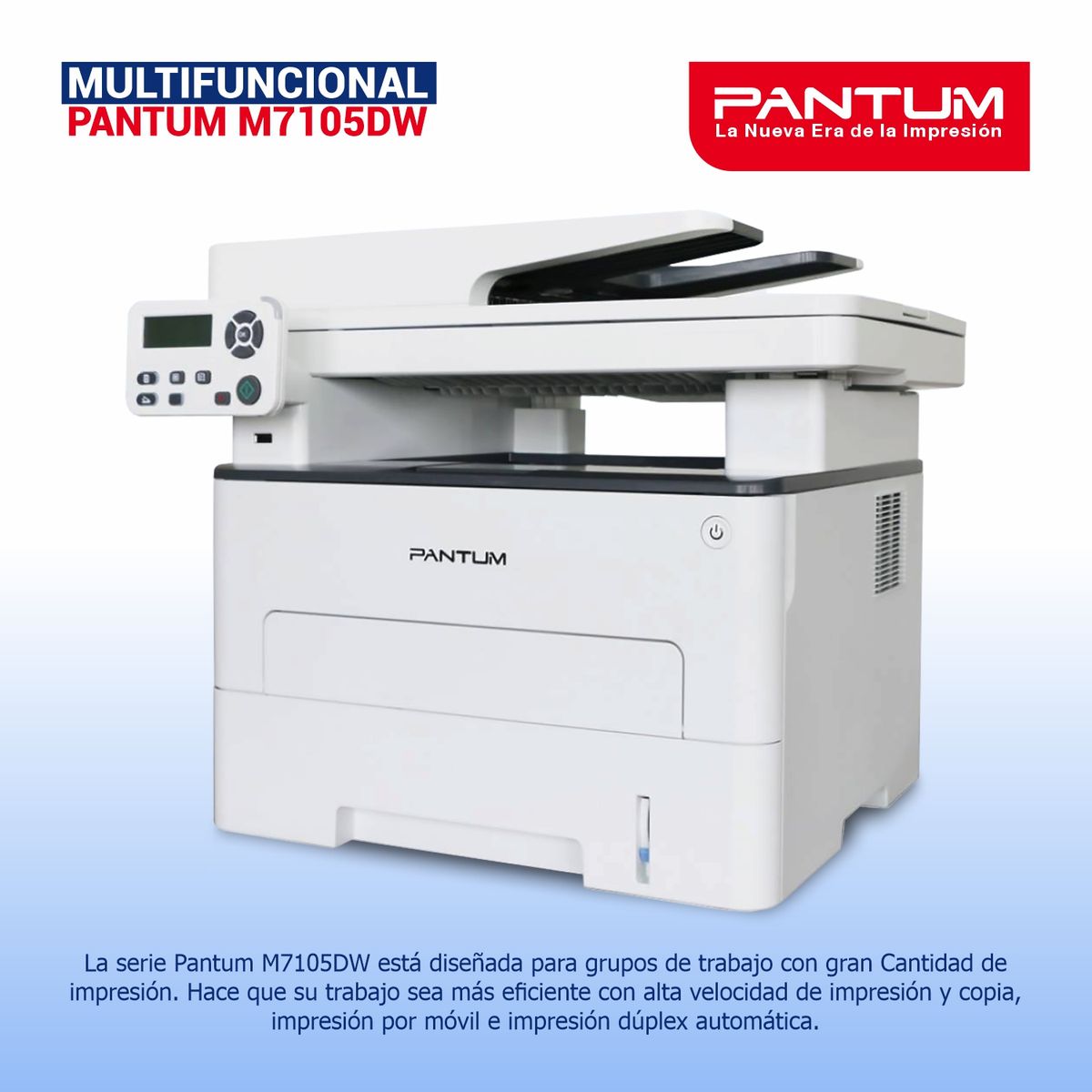 PANTUM - Impresora Multifuncional Laser Monocromática M7105DW