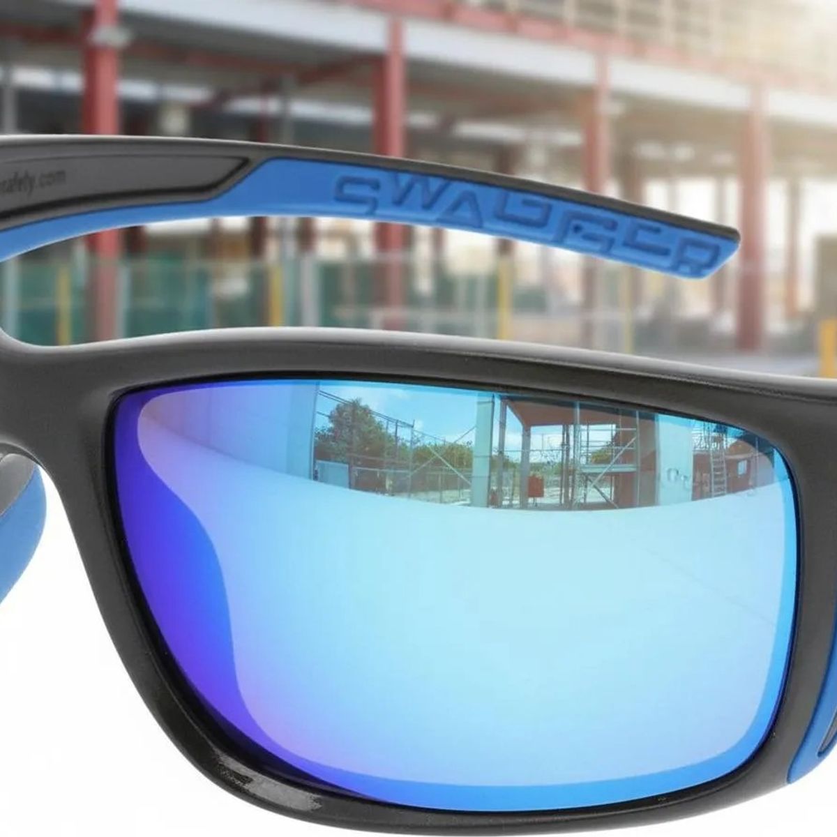 GENERICO - Lentes de seguridad deportivo original MCR S4 azul certificado ANSI Z87 filtro UV