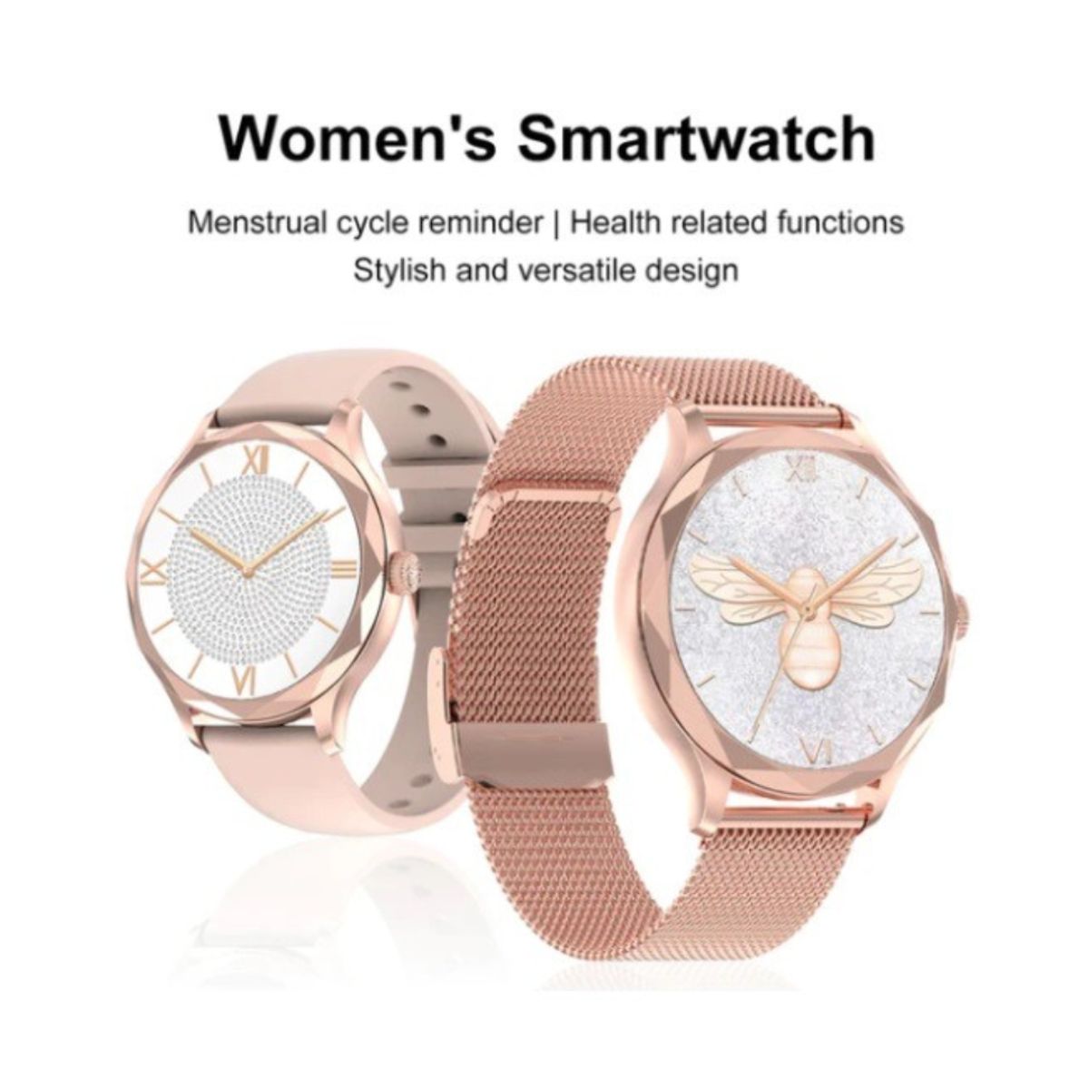 GENERICO - SMARTWATCH DTS DIAMOND, DORADO, VIENE 2 CORREAS,METAL-SILICONA ELEGANT