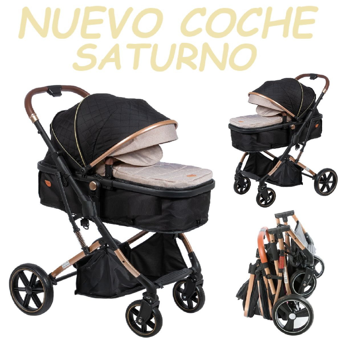 EBABY - Nuevo Coche Moises Saturno Ebaby -Beige