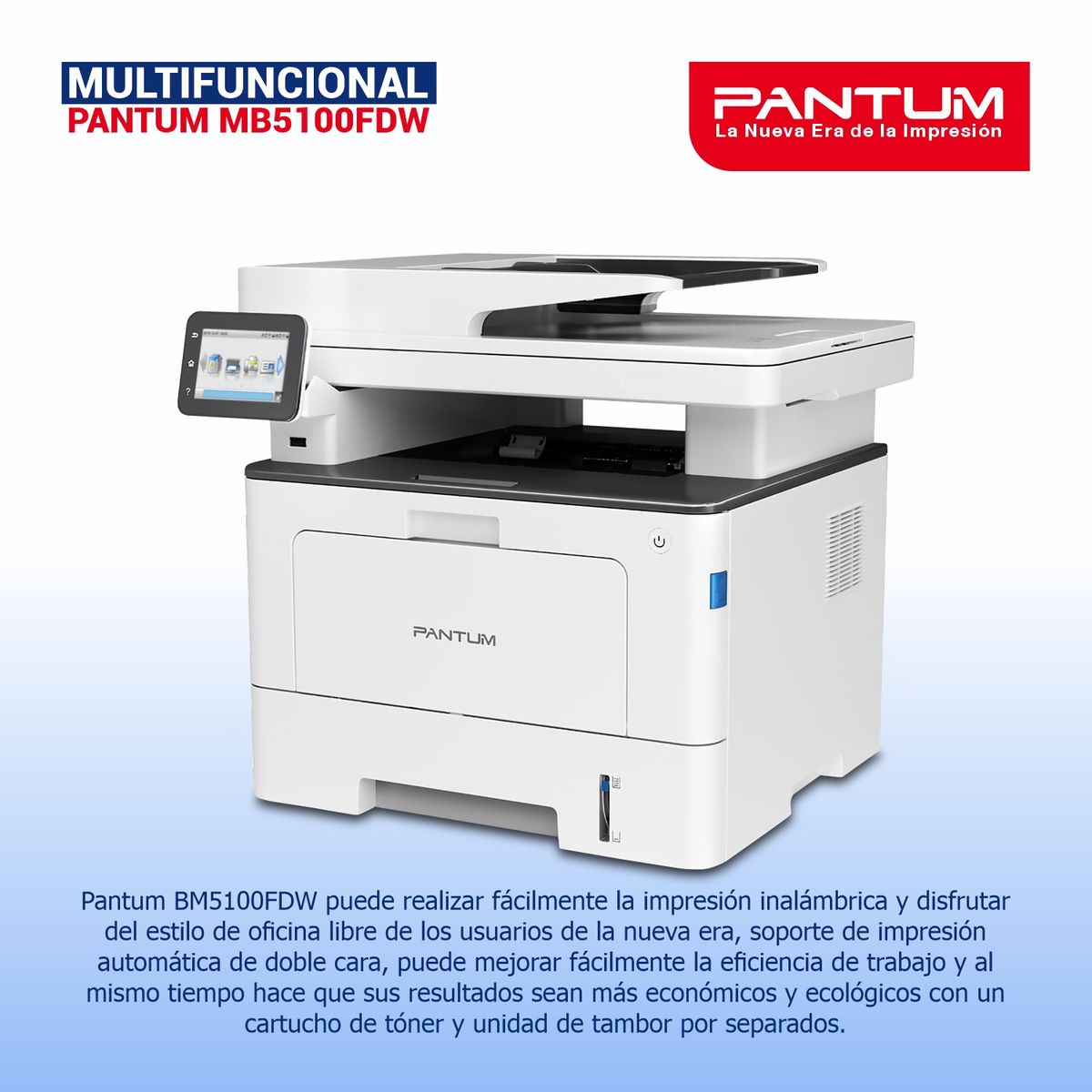 PANTUM - Impresora Multifuncional Laser Monocromática BM5100FDW