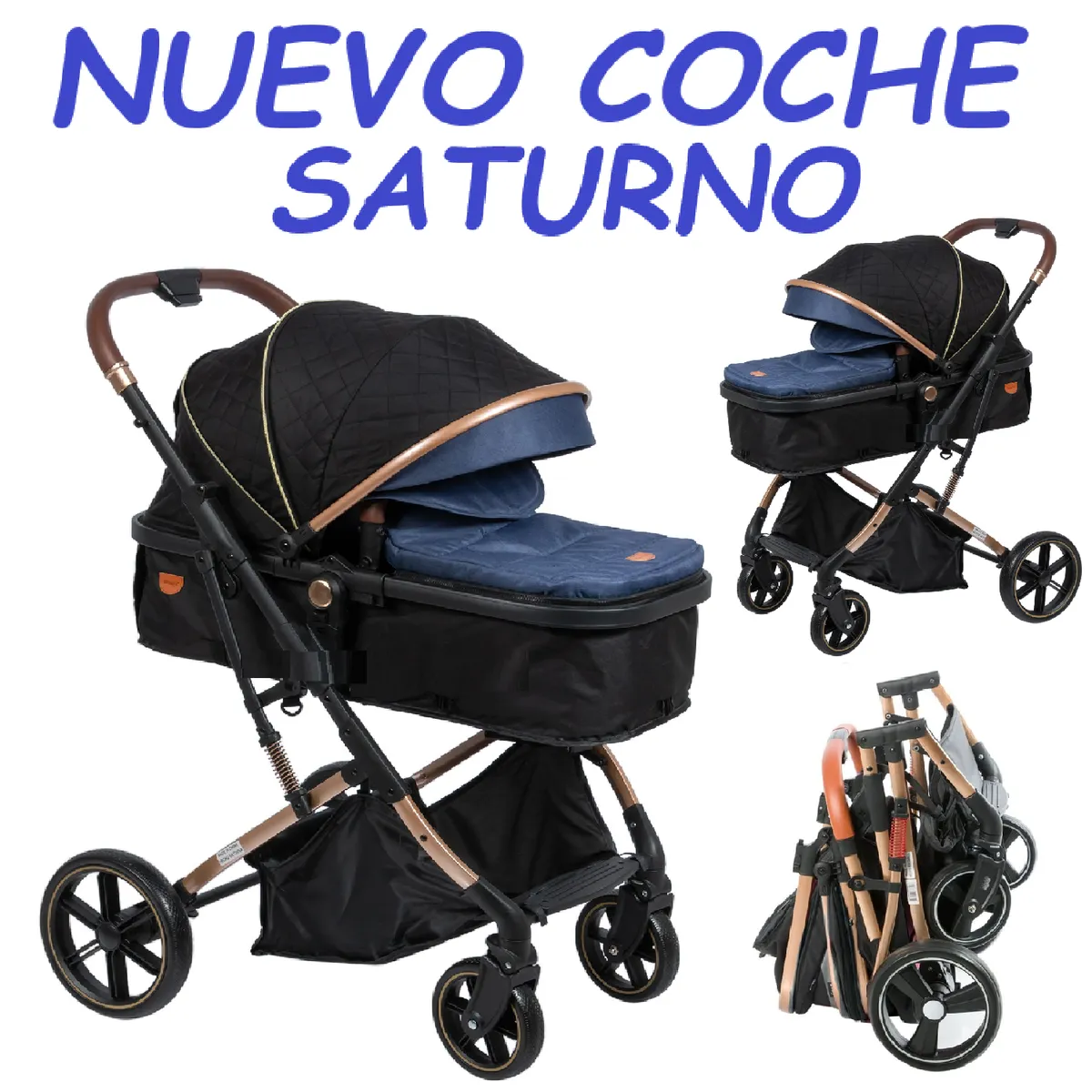 EBABY - Nuevo Coche Moises Saturno Ebaby -Azul