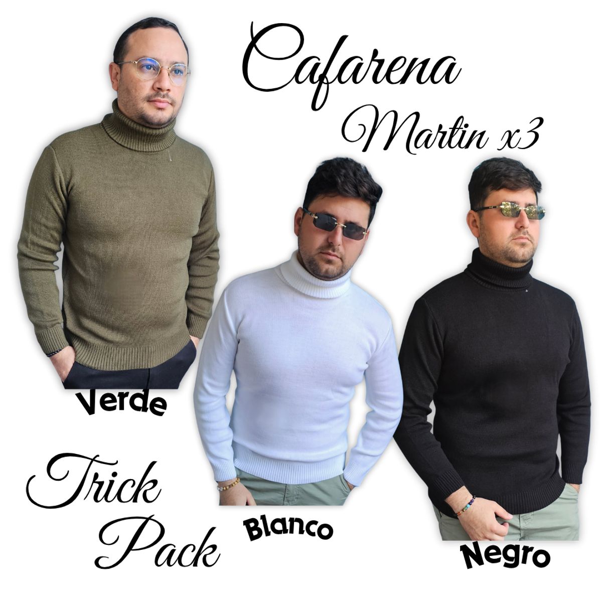 GENERICO - Cafarenas de hombres pack por tres