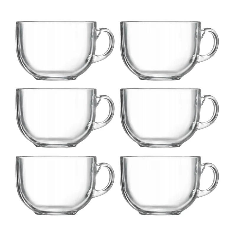 INSPIRA - Juego de 6 Tazas de Vidrio Transparente 340 ml