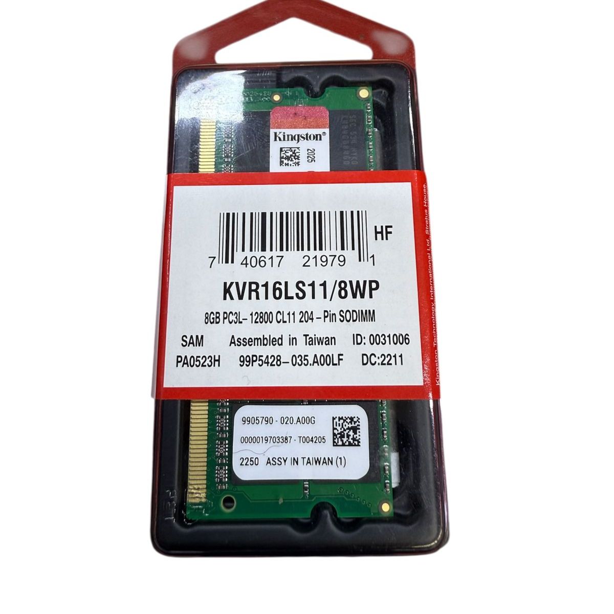 KINGSTON - Memoria RAM Kingston 8GB DDR3 SODIMM 1G x 64-Bit PC3L-12800