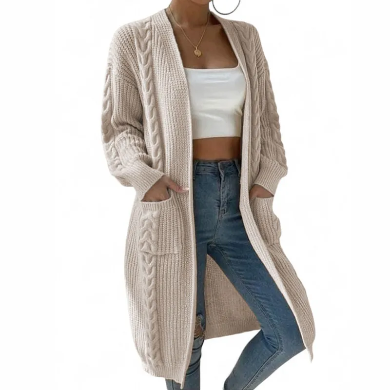 GENERICO - Chompa Mujer Hilo Invierno Abierto 359G- 30 Color Beige