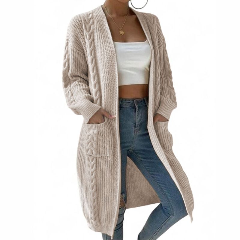 GENERICO - Chompa Mujer Hilo Invierno Abierto 359G- 30 Color Beige