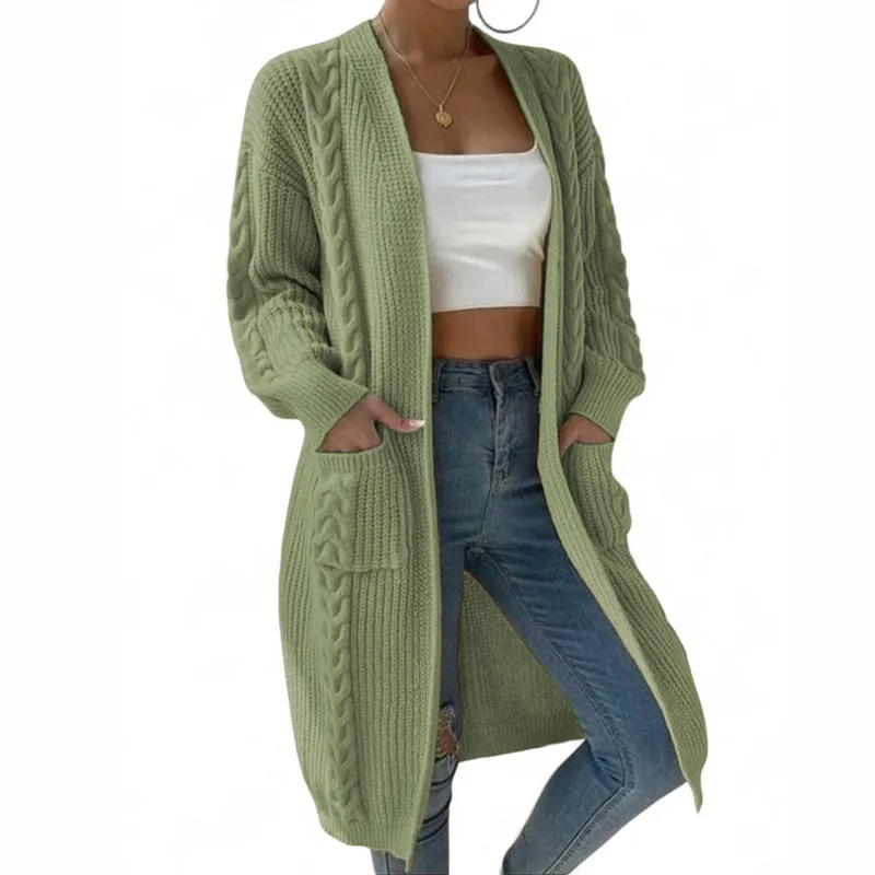 GENERICO - Chompa Mujer Hilo Invierno Abierto 359G- 30 Color Verde