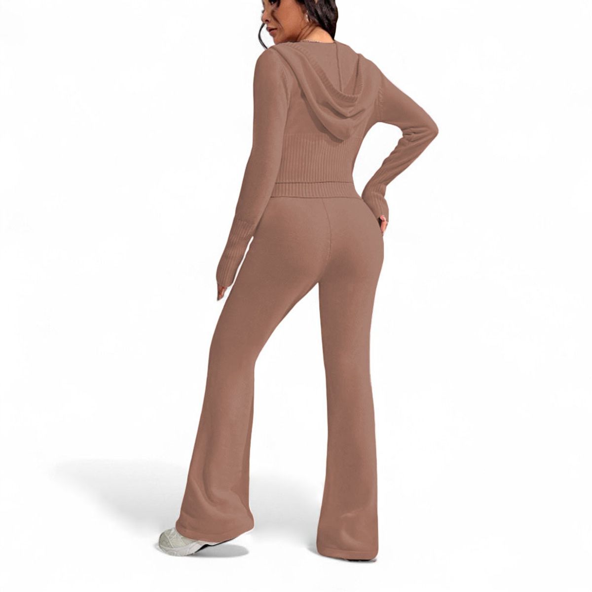 GENERICO - Conjunto Mujer Hilo Pantalon Campana 359G-60 Color Camel