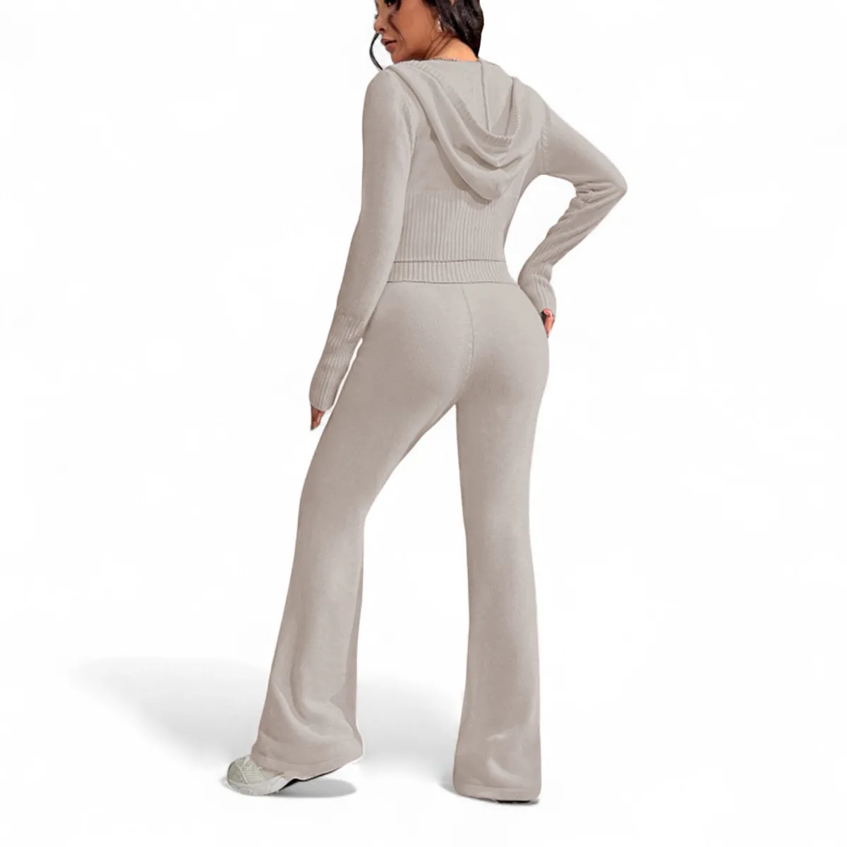 GENERICO - Conjunto Mujer Hilo Pantalon Campana 359G-60 Color Hueso