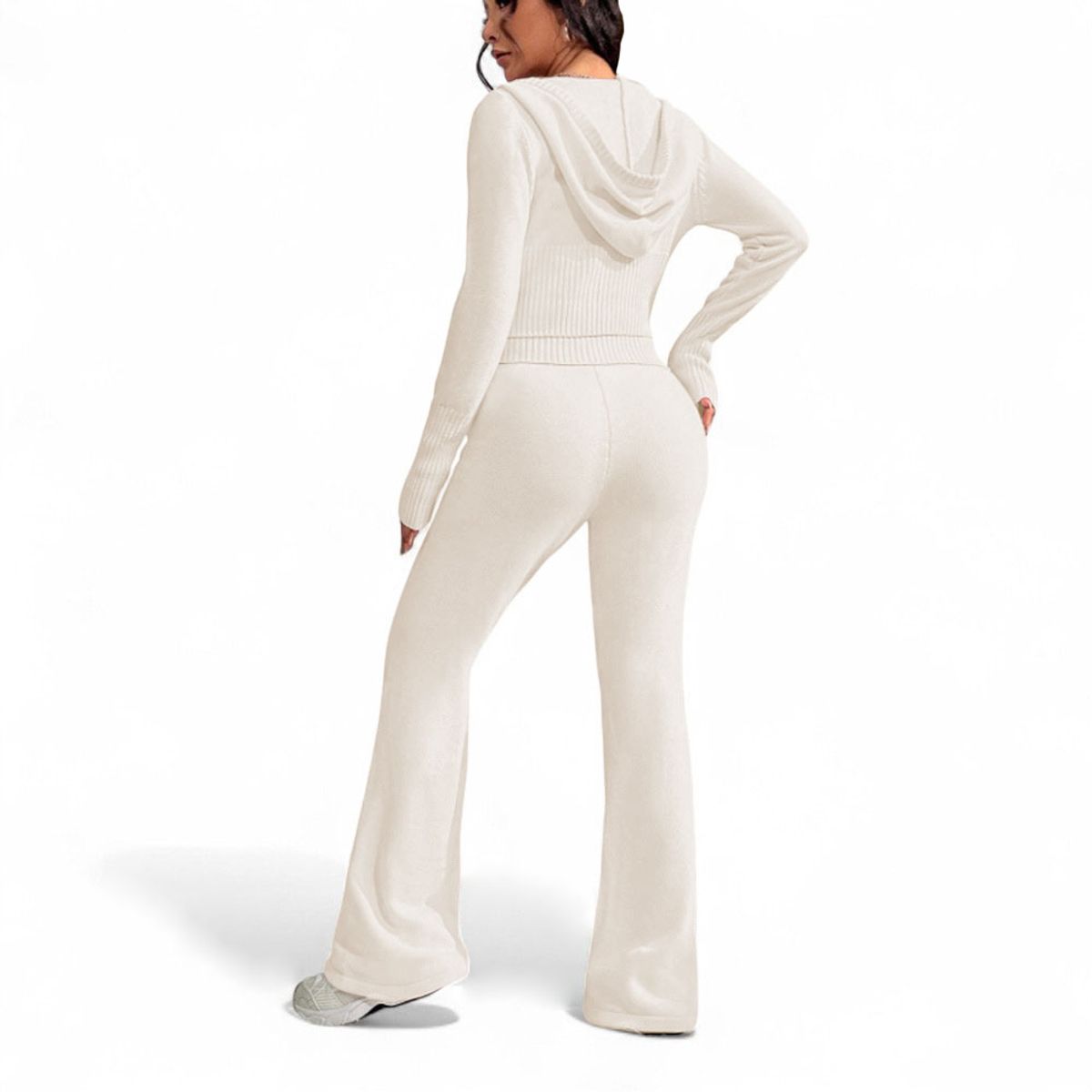 GENERICO - Conjunto Mujer Hilo Pantalon Campana 359G-60 Color Perla